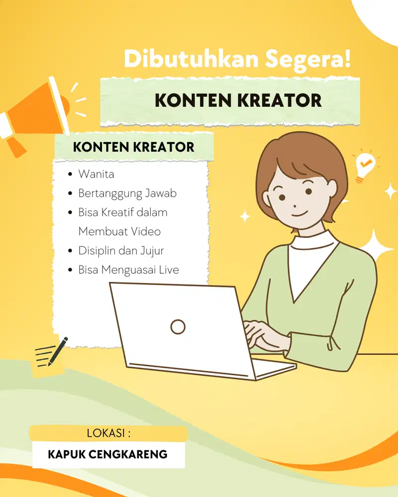 LOWONGAN KERJA KONTEN KREATOR