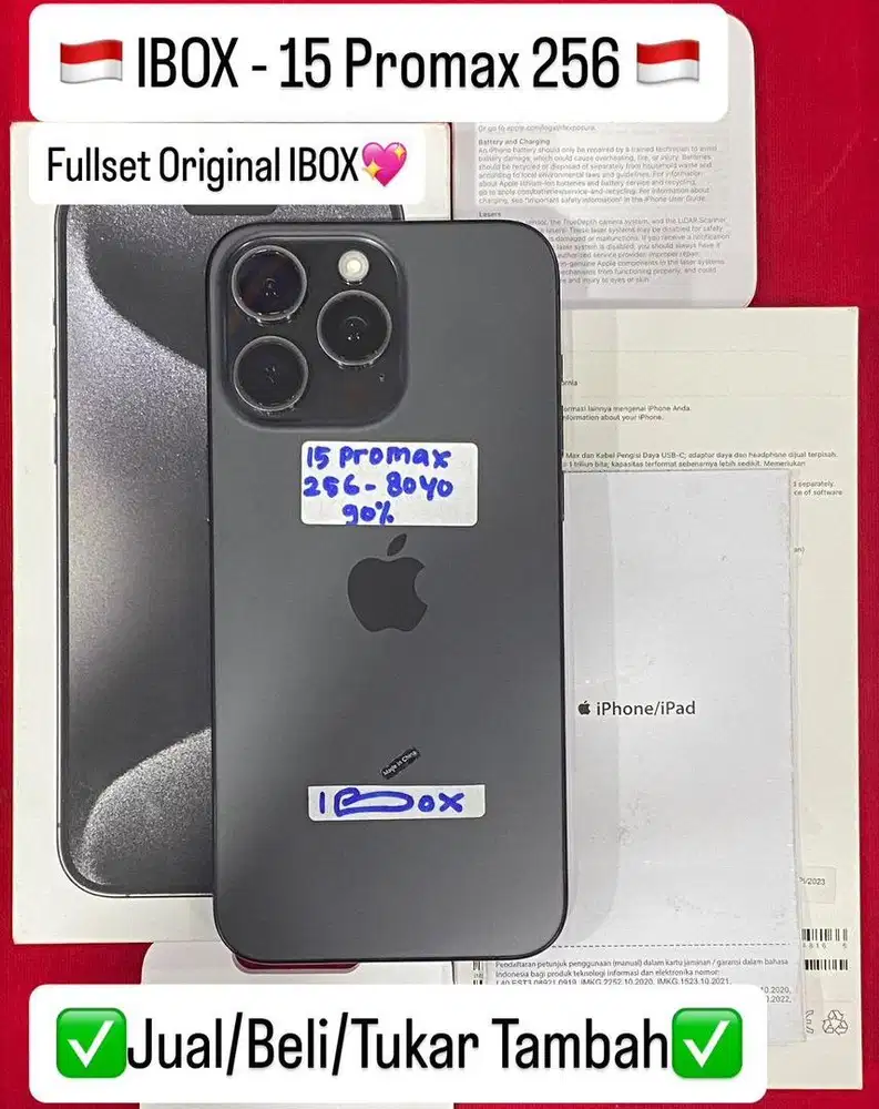 Iphone 15 Promax 256 Gb Black Titanium Resmi ibox