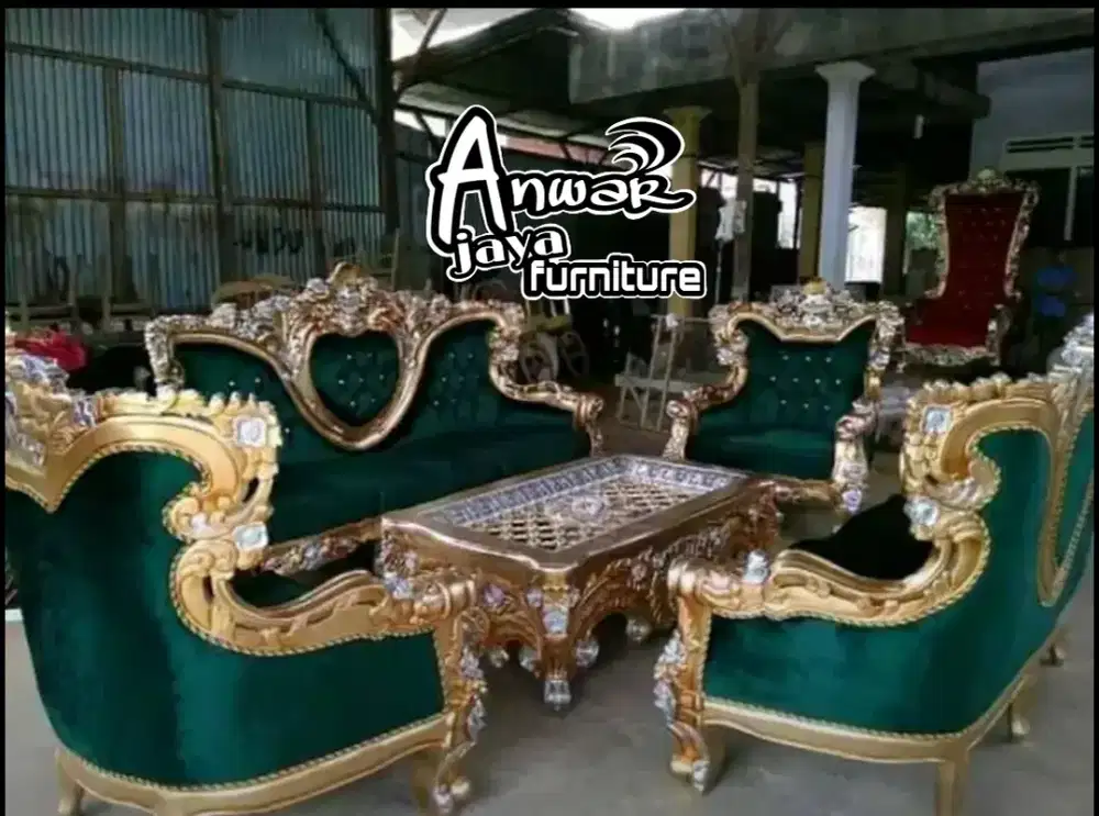 Kursi tamu sofa romawi ukir full kayu jati