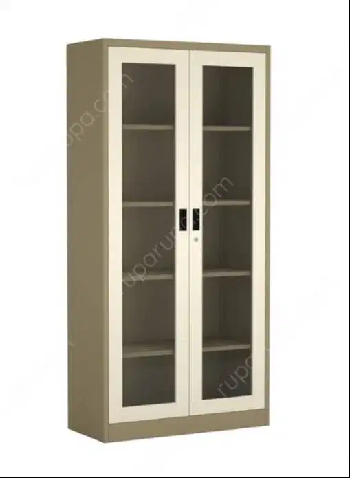 Informa Kiev Lemari Arsip Kantor Metal 2 Pintu Kaca - Cokelat