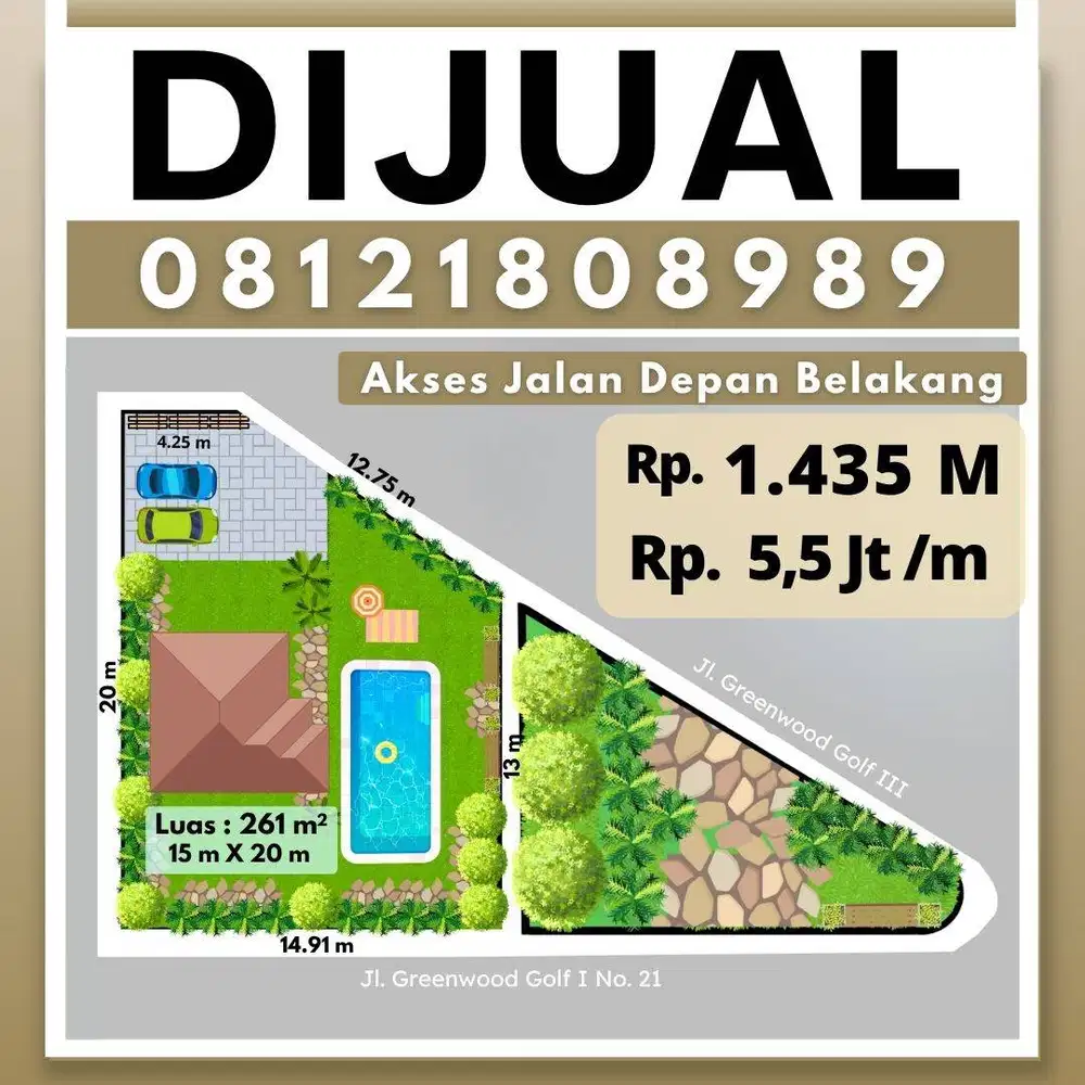 Araya Greenwood Golf Dekat Djati Lounge Samping Taman Jarang Ada