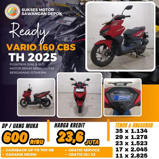 PROMO DP 600 HONDA NEW VARIO 160 CBS TH 2025 UNIT MULUS BERGARANSI