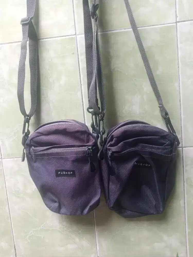 PRELOVED TAS SLEMPANG BAHAN CORDURA ABU TUA