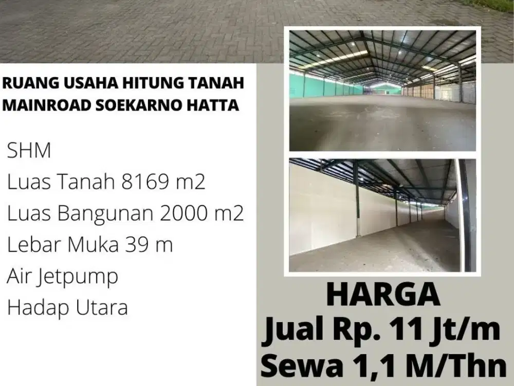 Di Sewakan Ruang Usaha Atau Gudang Di Mainroad Soekarno Hatta bandung Dekat Tol