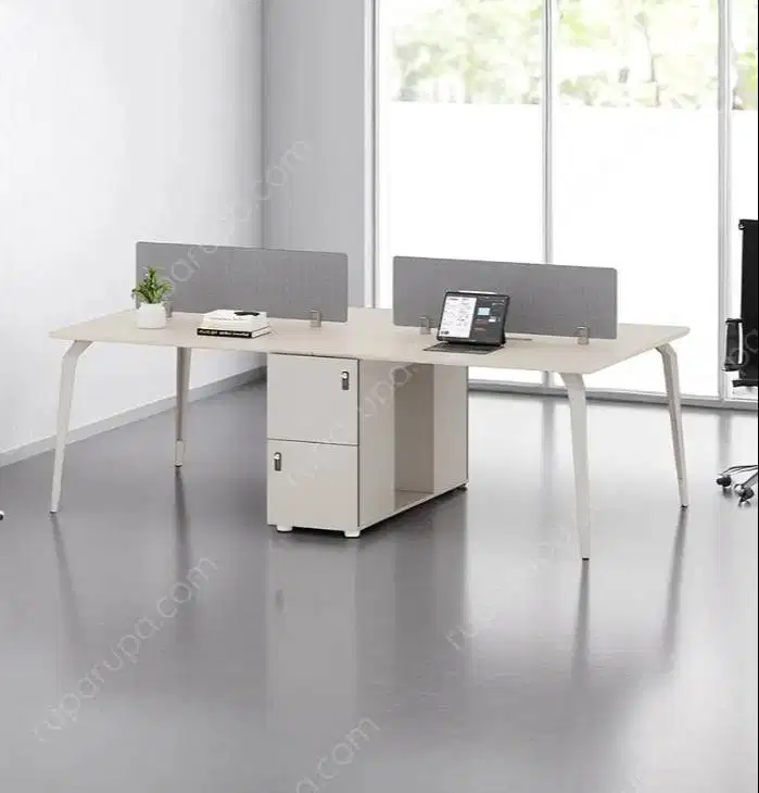 Informa Maven Meja Kantor 4s Dengan Screen - Abu-abu/cokelat Oak
