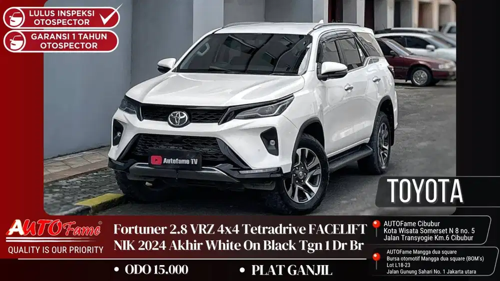 Toyota New Fortuner 2.8 VRZ 4x4 Tetradrive FACELIFT NIK 2024