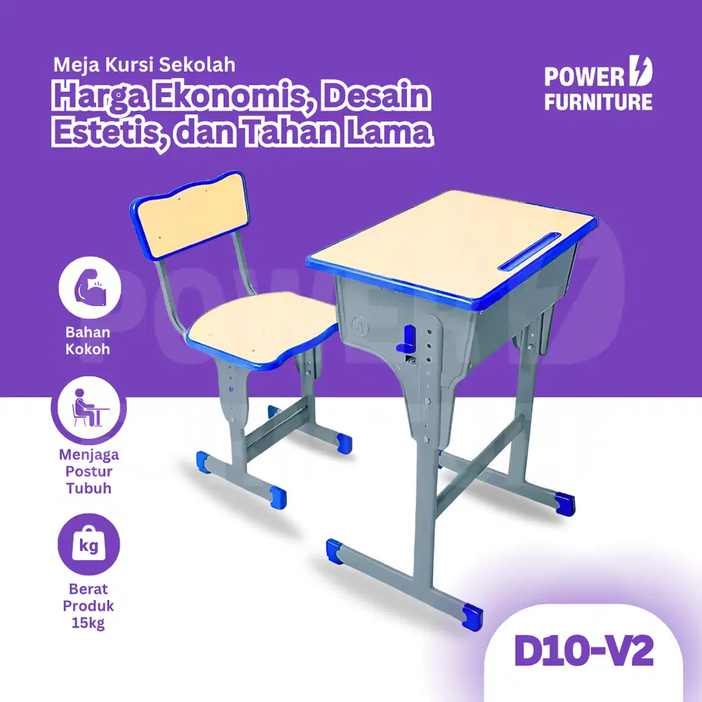 Meja Sekolah SD Tipe D10 v2 - Meja Siswa Sekolah | Kursi Siswa | Meja