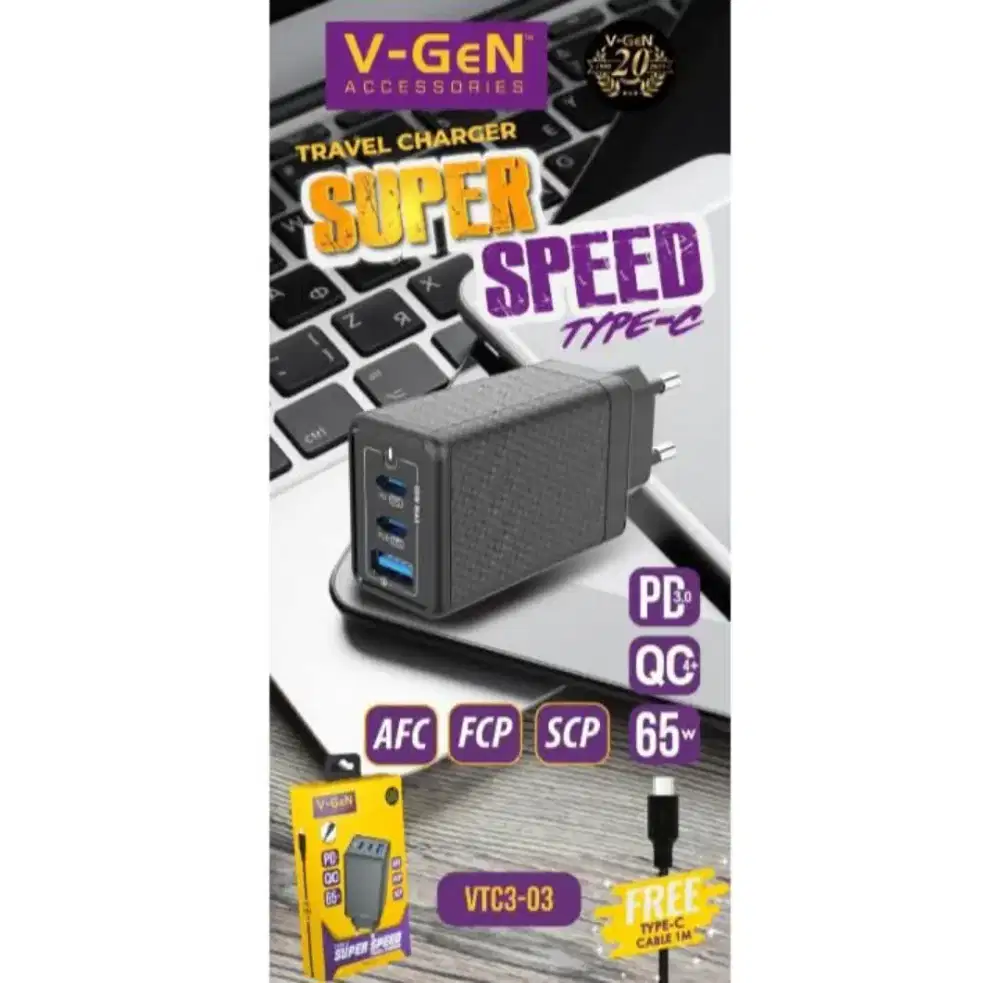 Vgen travel charger super SPEED TYPE-C VTC3-03