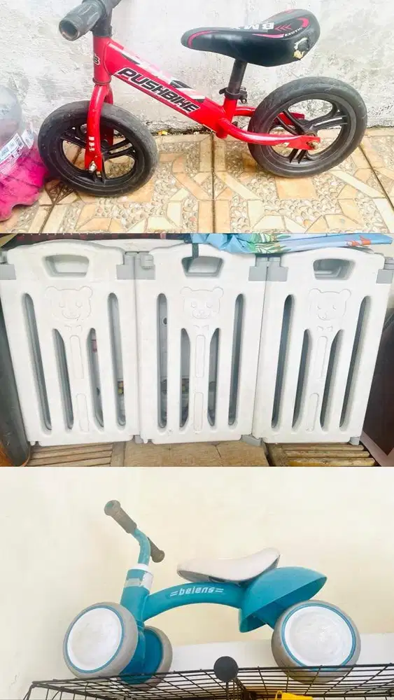 Sepeda anak dan pagar anak