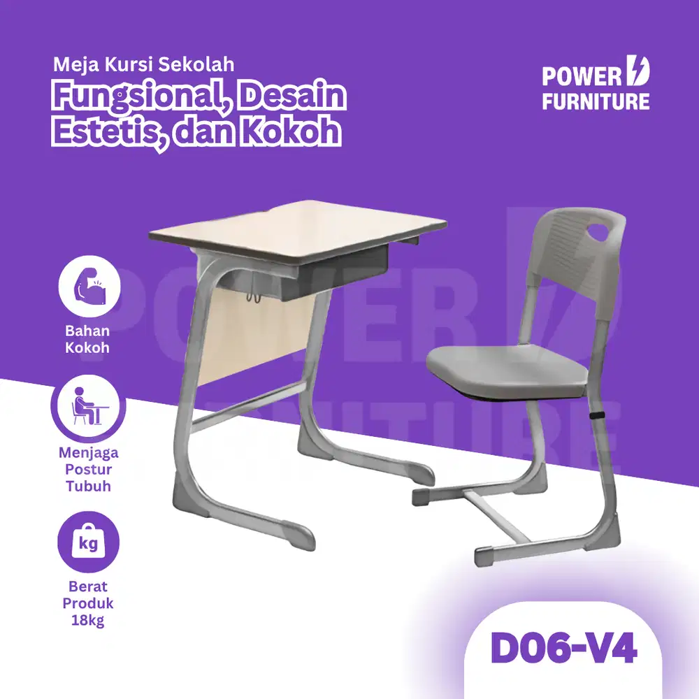 Meja Belajar Sekolah Tipe D06 v4 - Meja Kelas | Kursi Siswa Sekolah