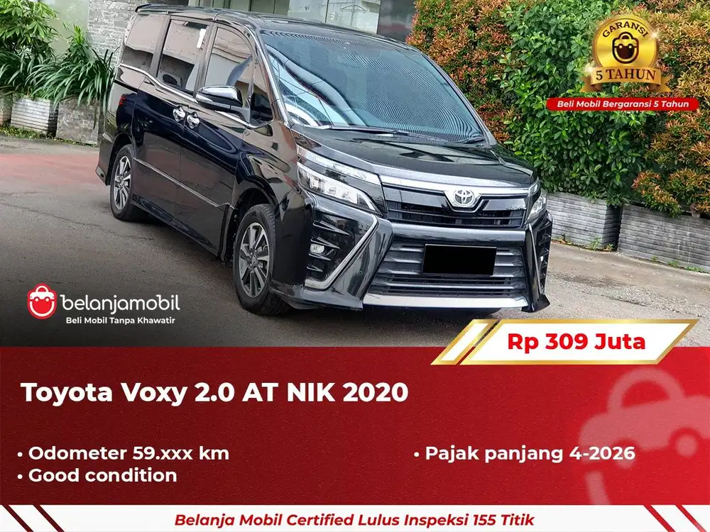 [ GARANSI 5TH ] Toyota Voxy 2.0 AT Hitam 2020 2021