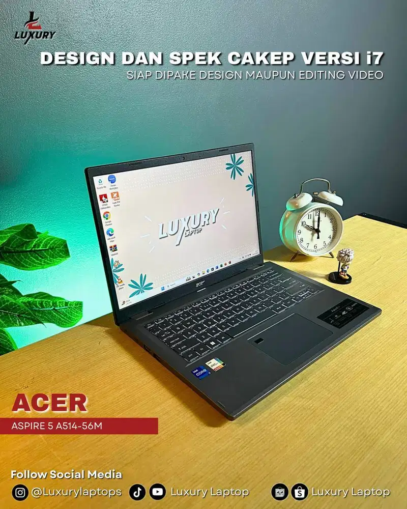 LAPTOP ACER ASPIRE 5 14 A514-56M 13TH GEN CORE I7 SSD RAM JUAL BU