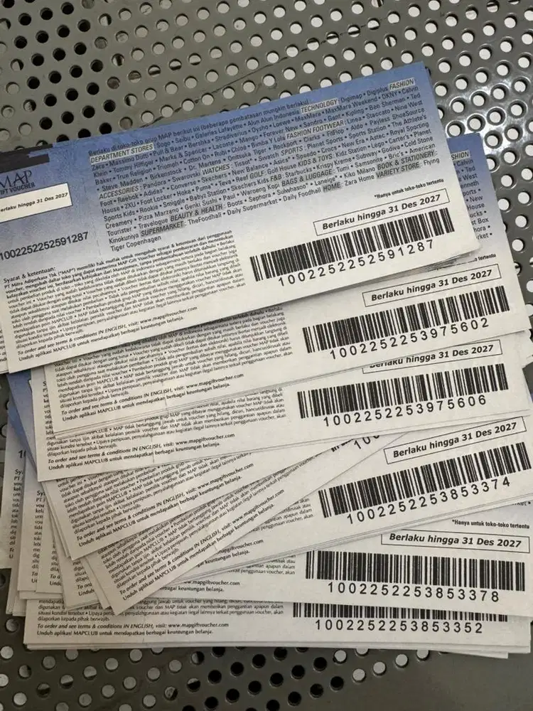 Dijual voucher belanja MAP