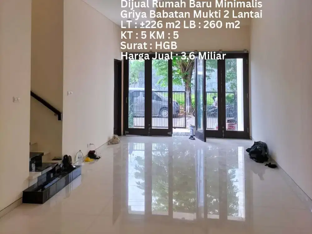 DIJUAL RUMAH BARU HOOK GRIYA BABATAN MUKTI 260M2 SEBELAH ROYAL RESIDENCE SURABAYA BARAT