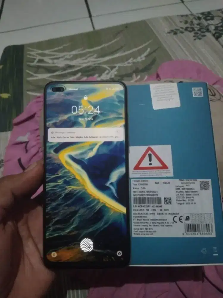 Oppo Reno 4F Ram 8+5/128 Fullset Nominus.