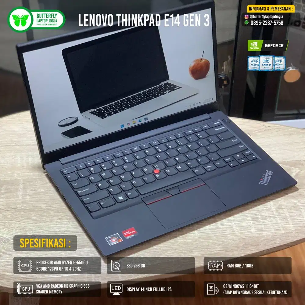 Laptop Game Editing Desain Graphic Lenovo Thinkpad E14 GEN3 AMD Ryzen5