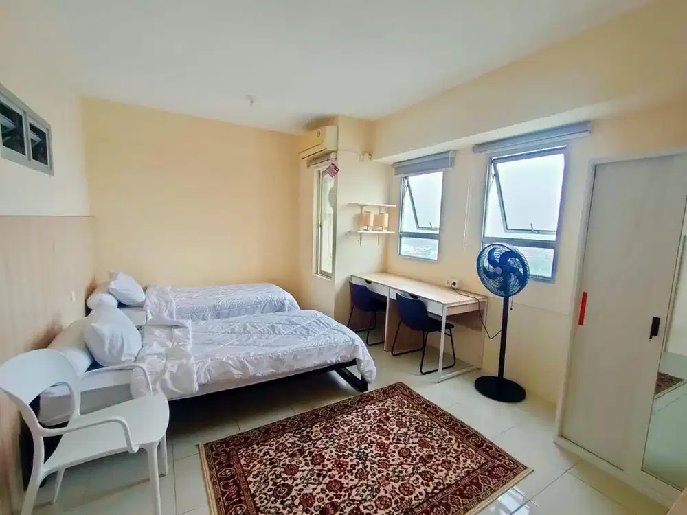 Puncak Kertajaya 2 BR jadi 1 BR, furnish bagus, strategis dekat ITS
