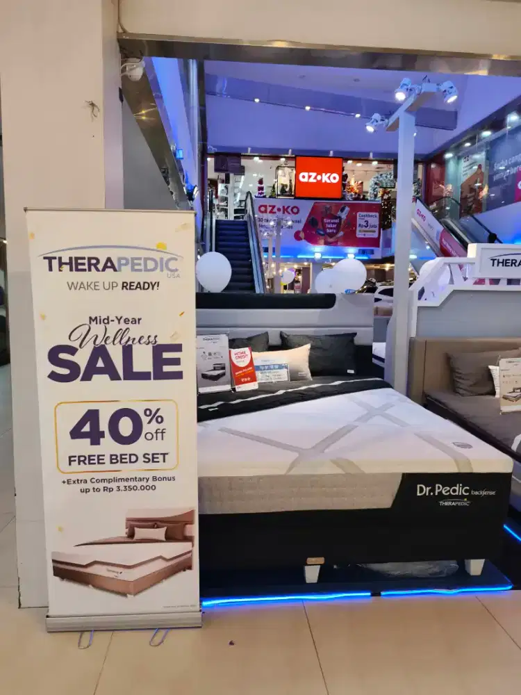 THERAPEDIC DR PEDIC 180X200 6 KAKI GARANSI 10THN BUSA DAN PER