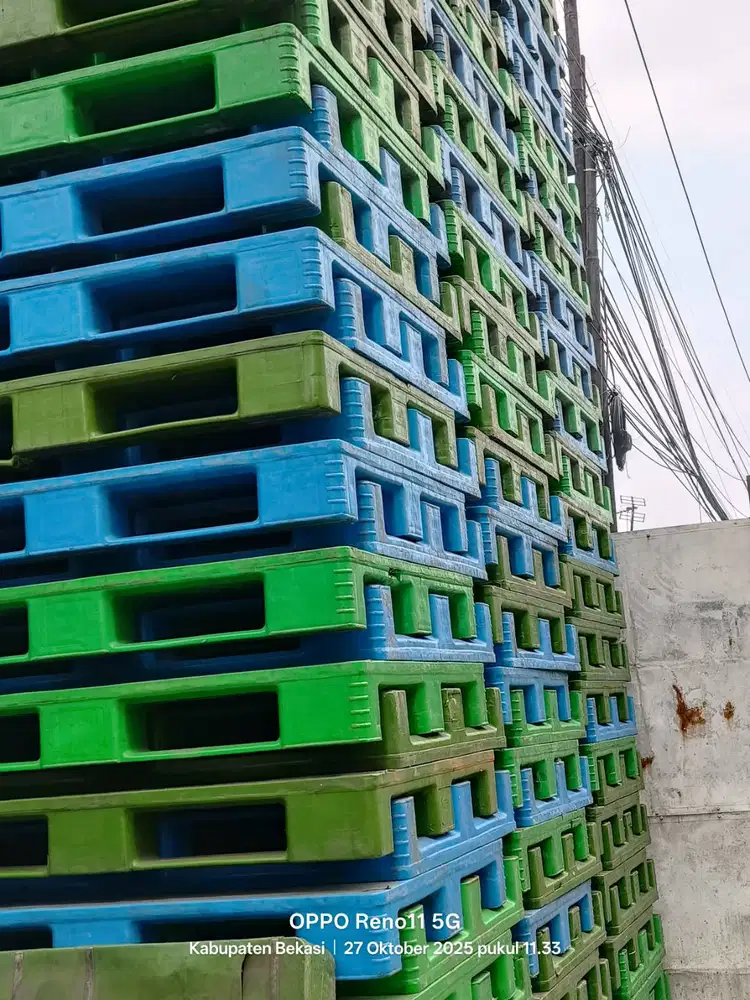 Palet plastik ukuran 120 x 100 x 15 atau 16