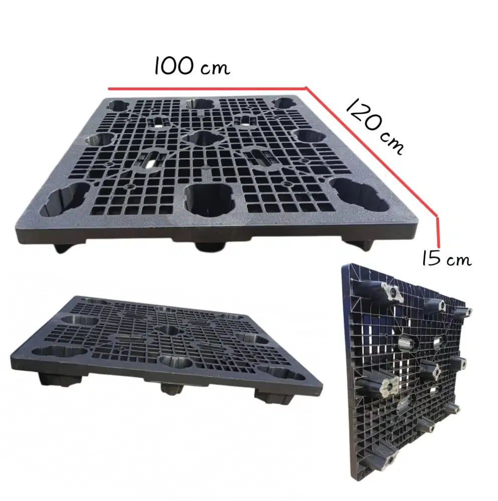 Palet plastik ukuran 120 x 100 x 15 model mangkok