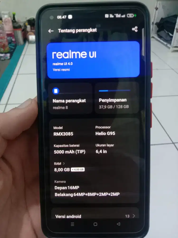 Realme 8 ram 8+4/128