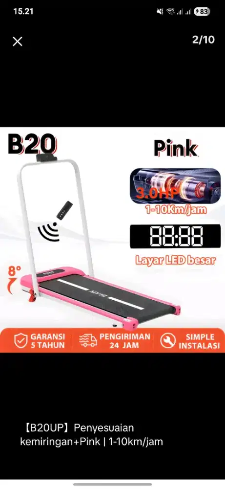 Dijual trademill baru 2 kali pake