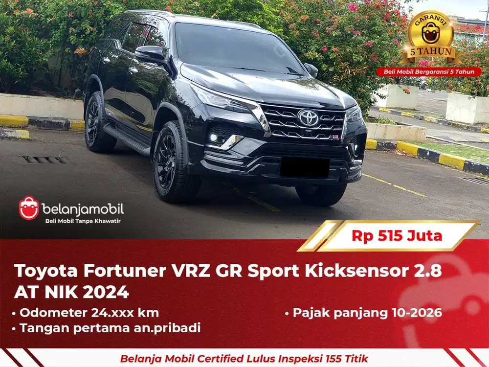 [ GARANSI 5TH ] Toyota Fortuner VRZ GR Sport Kicksensor 2.8 2024/2025