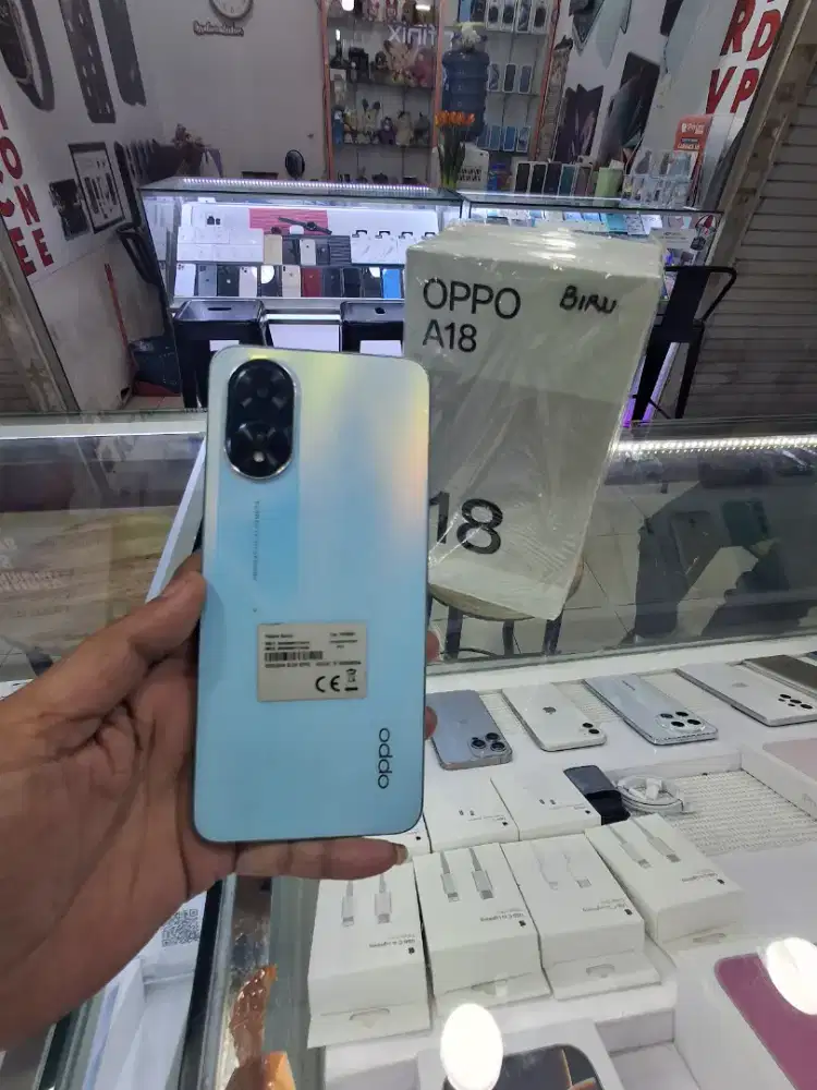 JUAL CEPAT OPPO A18 4/128GB BLUE MINUS PEMAKAIAN