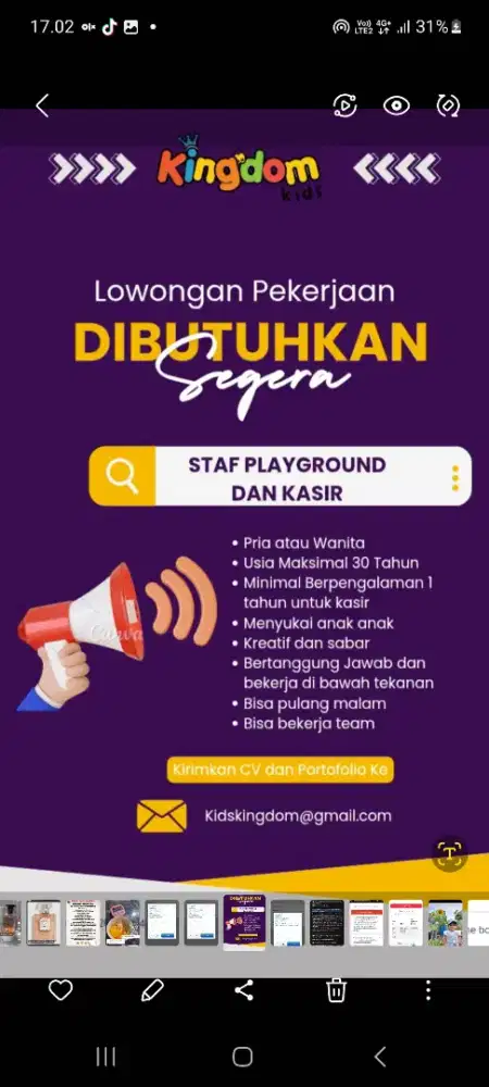 Mencari staf playground di lamdingin banda aceh