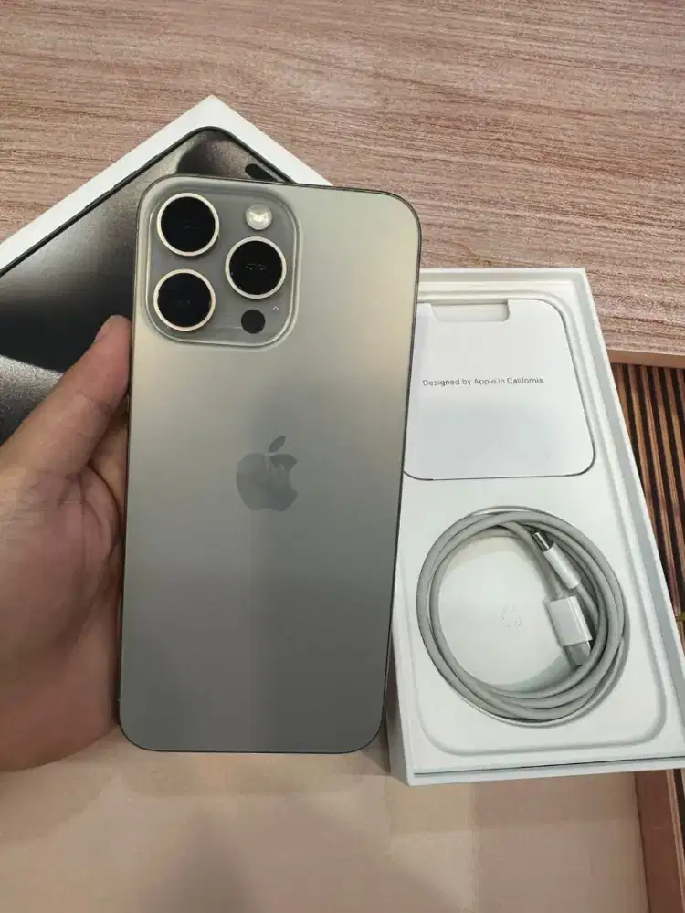 iphone 15 pro max 512GB eks ibox natural bh 85% lengkap