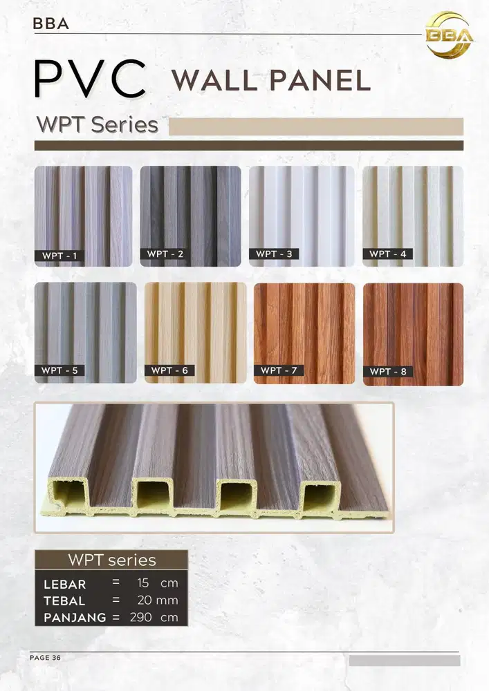 Wallpanel Pvc Dinding - Wallpanel BBA Motif Kayu 2,9 meter