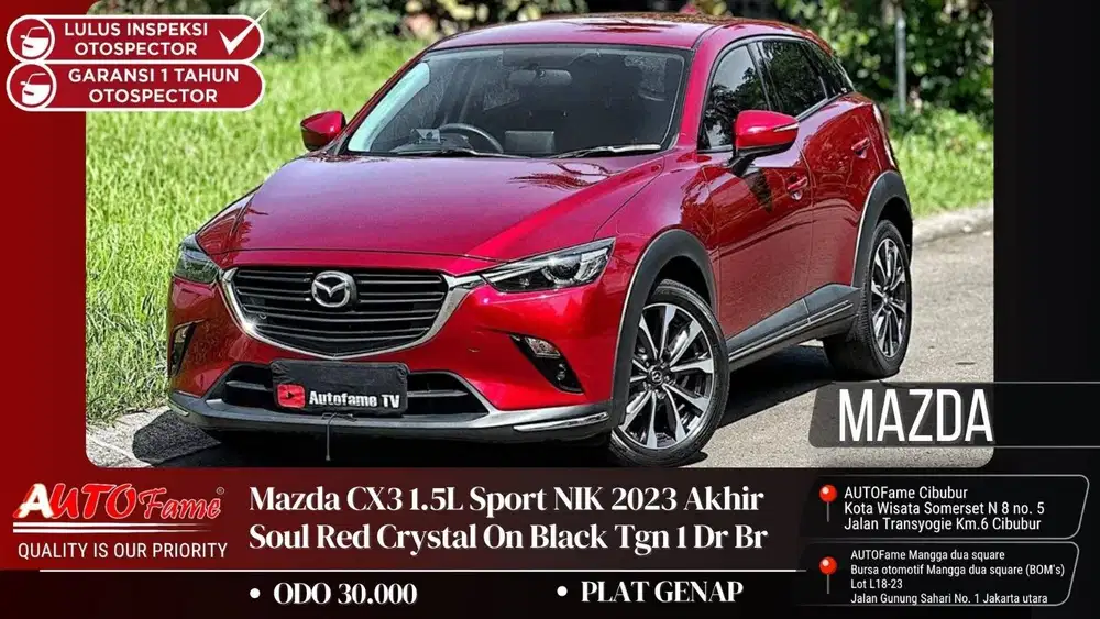 Mazda CX3 1.5L Sport NIK 2023 Akhir Soul Red Crystal On Black