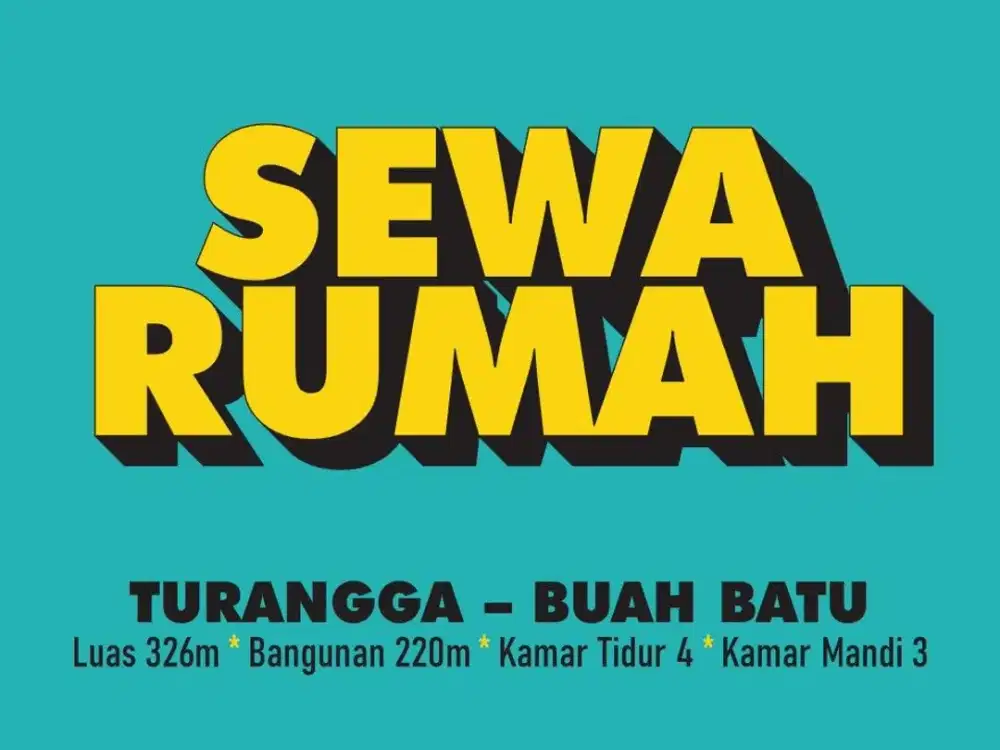 SEWA RUMAH MURAH DI, TURANGGA, BUAH BATU, KARAWITAN, LENGKONG, BKR,