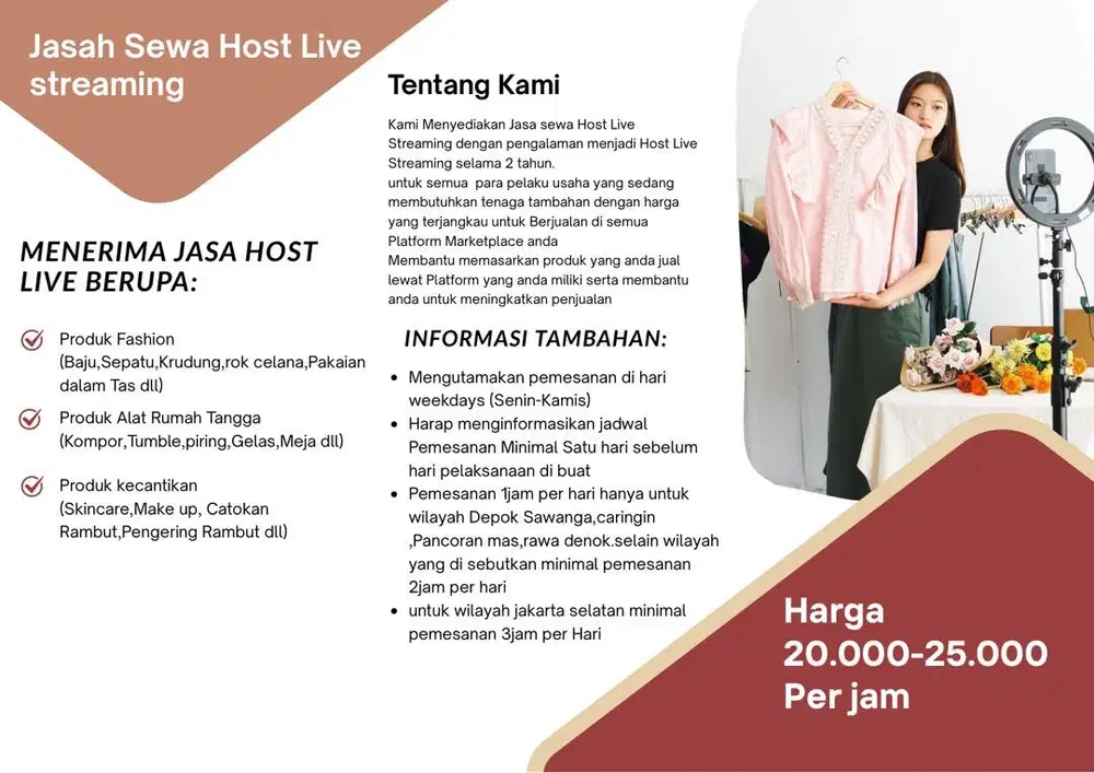 Jasa sewa host live streaming