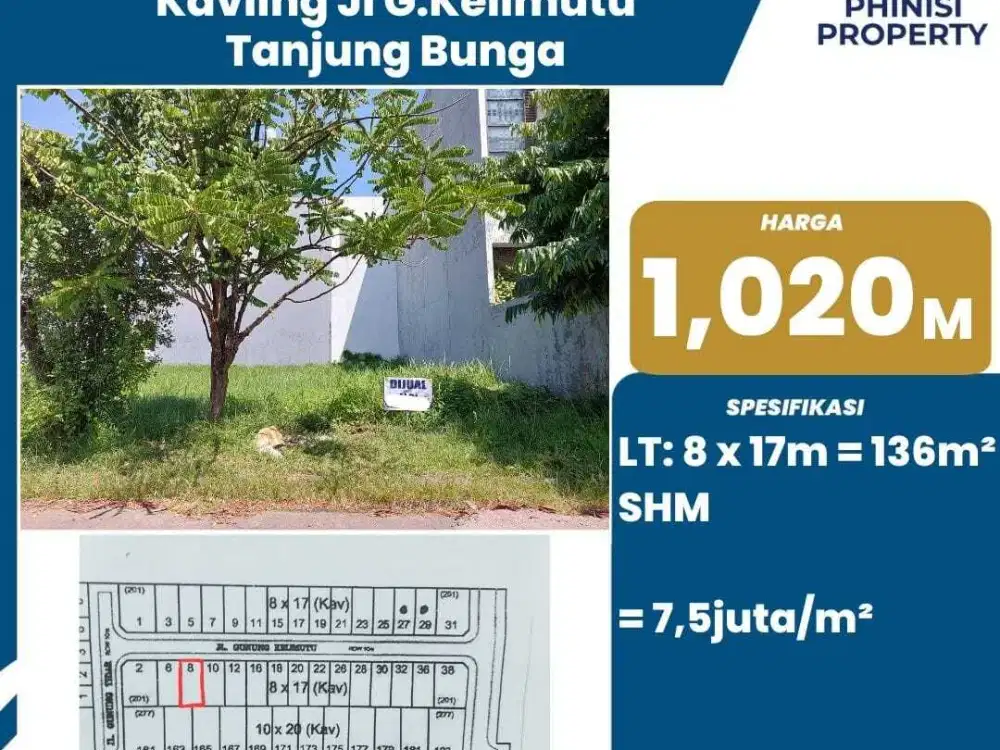 Tanah Kavling Di Tanjung Bunga Jalan Gunung Kelimutu