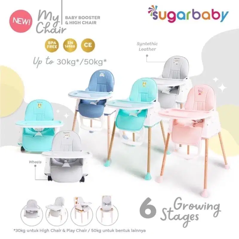 Sugarbaby My Chair Baby Booster & High Chair 6 Growing Stage.