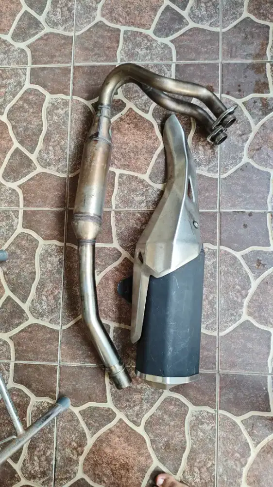 knalpot original full system ninja 250 new 2 silinder