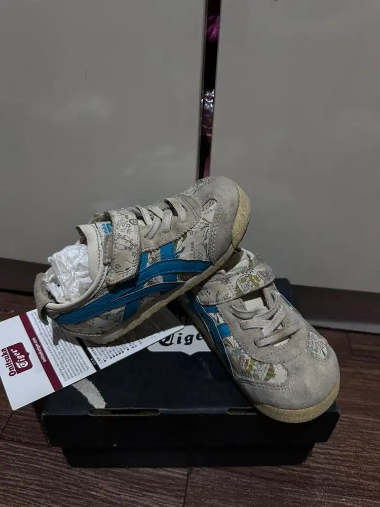 PRELOVED SEPATU ANAK ONITSUKA TIGER SIZE K9/26 CREAM LAGOON