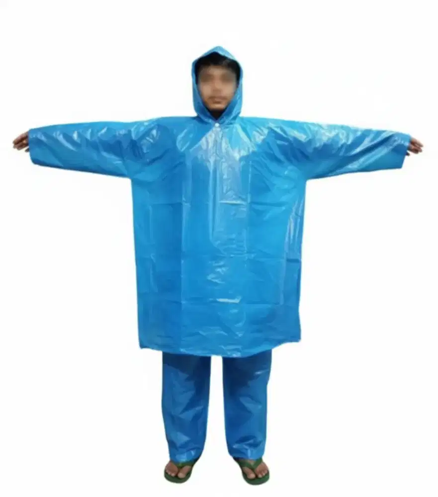 Jas hujan plastik hdpe setelan baju celana tebal murah 1 lusin