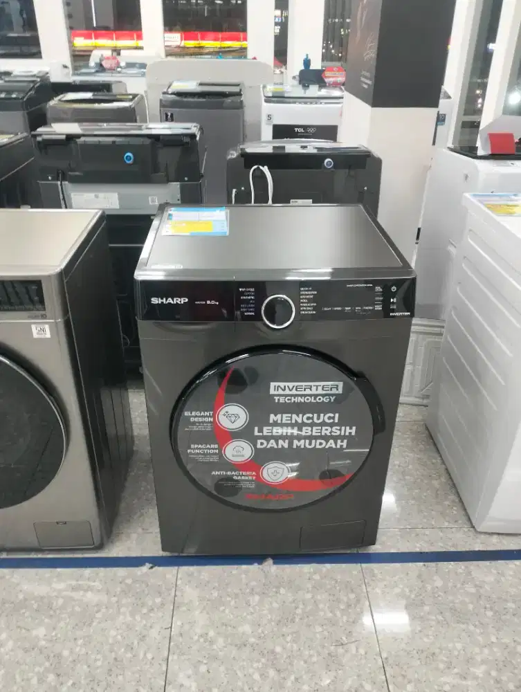 Credit Mesin Cuci Sharp 9Kg 295 Watt Inverter cicilan bunga mulai 0%