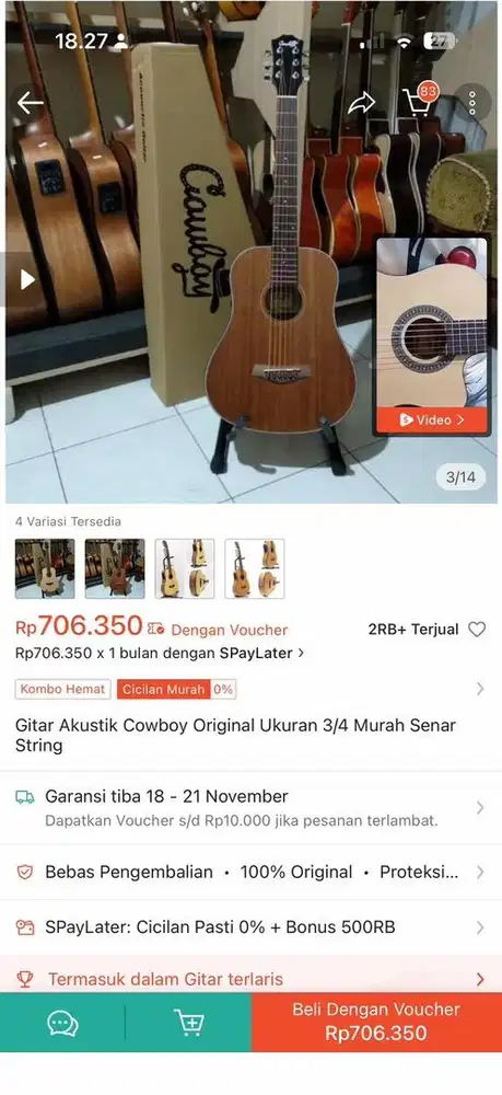 gitar akustic cowboy original