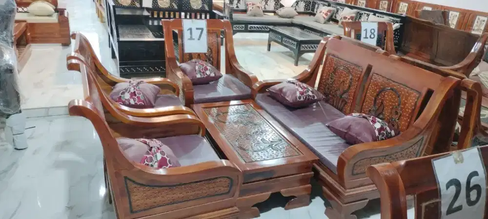 Kursi jati 2+1+1+1+meja