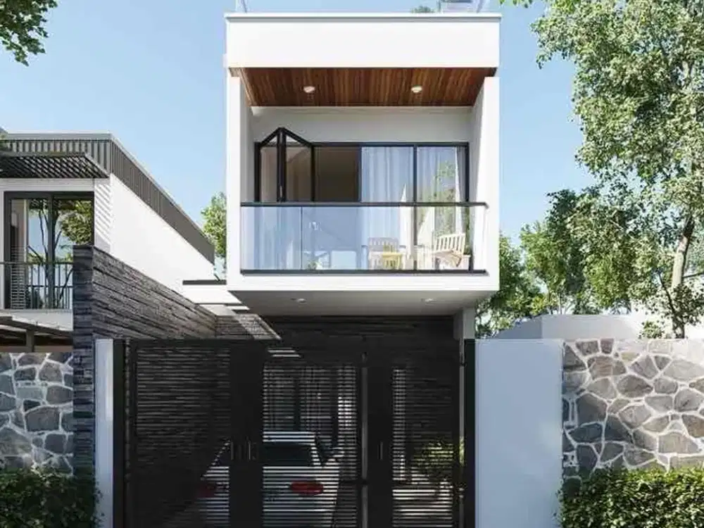 8. dapatkan rumah modern free desain mulai 190jtan