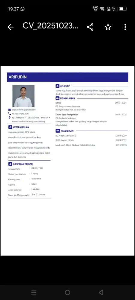 Cara loker driver Tangerang