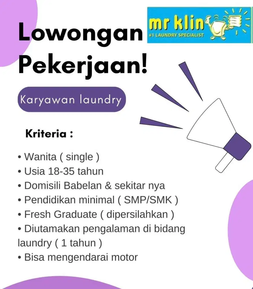 Laundry staff, babelan