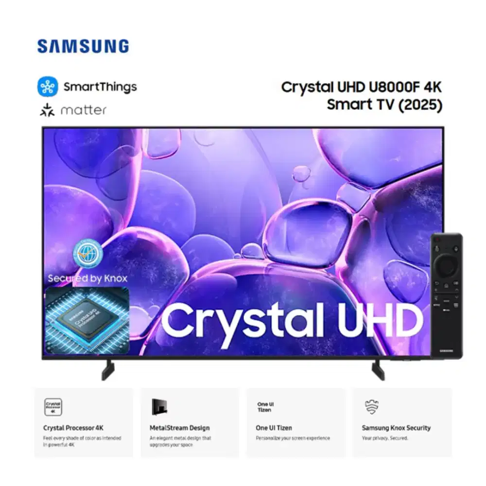 SMART LED SAMSUNG 43 INCH CRYSTAL UHD 4K - 43 U 8000 FREE BRACKET