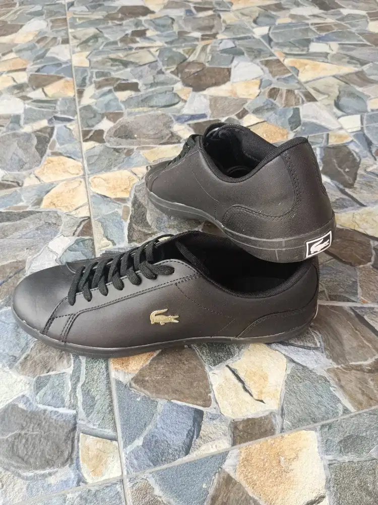 Jual sepatu lacoste hitam ori ukuran 45
