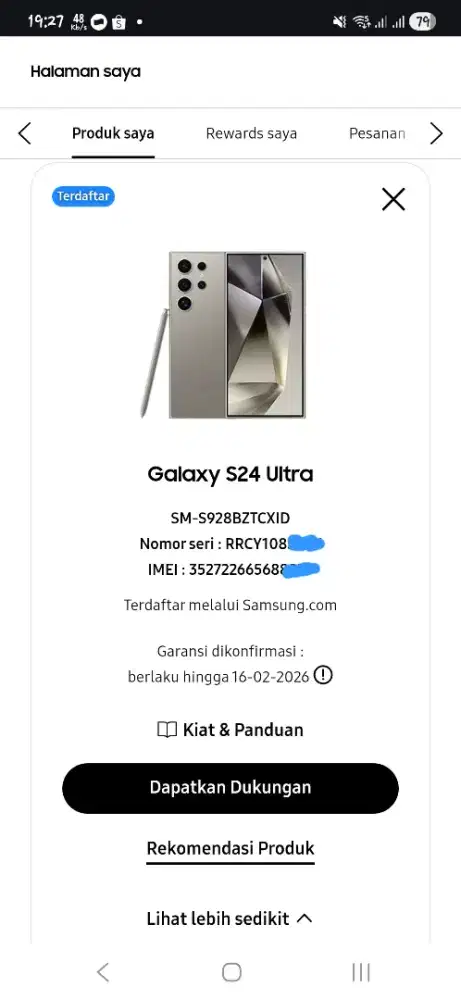 Samsung Galaxy S24 Ultra 12/256 Titanium Garansi SEIN