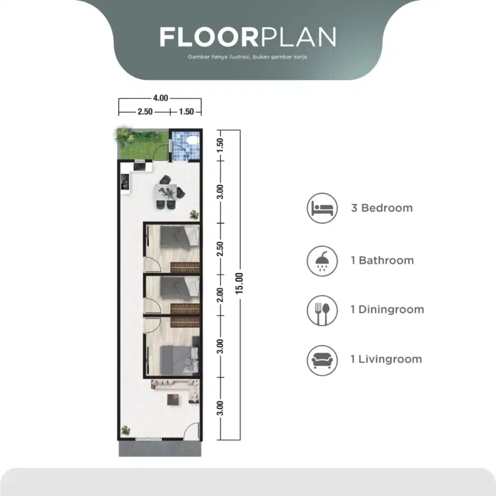 RUMAH BARU MURAH 3 KAMAR