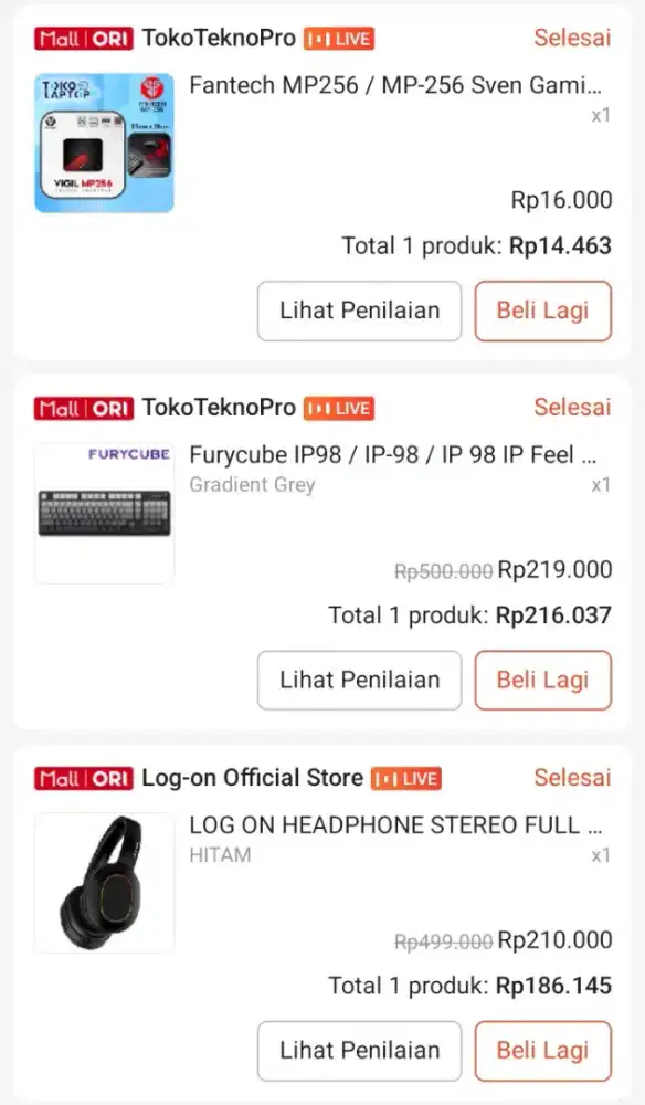 Di jual Perlengkapan gaming laptop